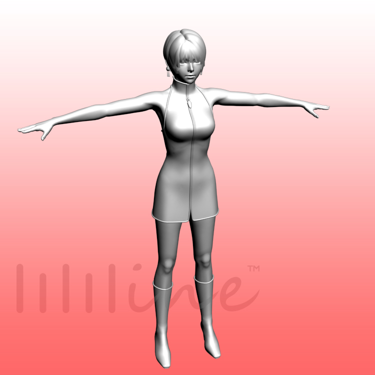 性感女性女孩3D模型
